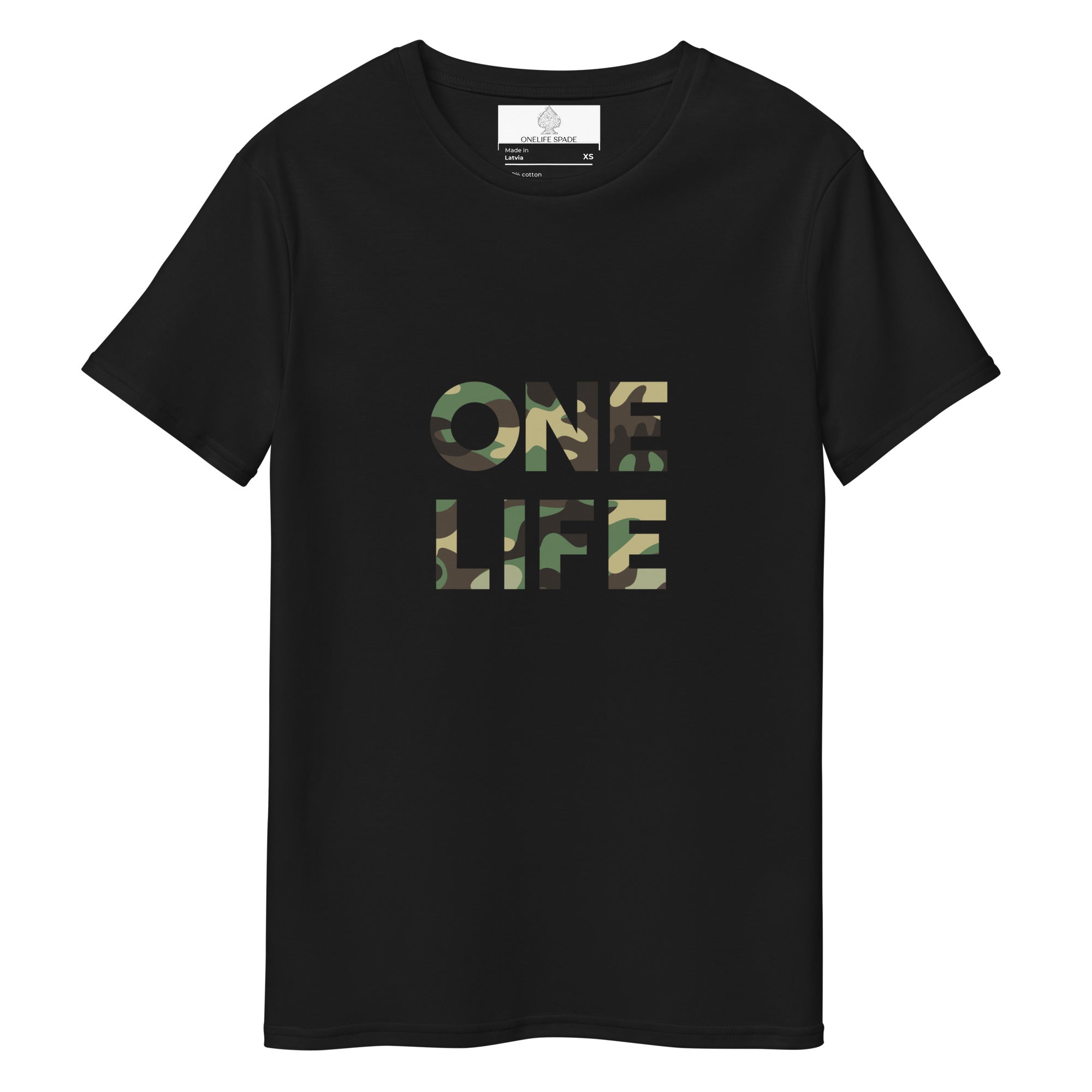 Green Camouflage OneLife Black T-Shirt – Onelife Spade